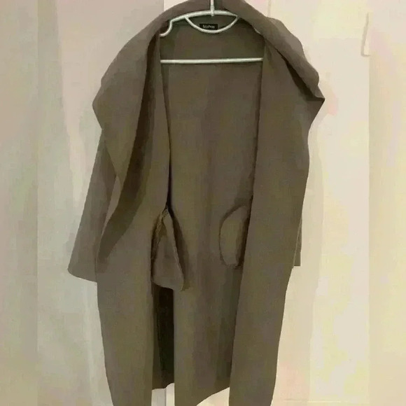 Boohoo Womens Long grey belted trench coat - Picture 5 of 8